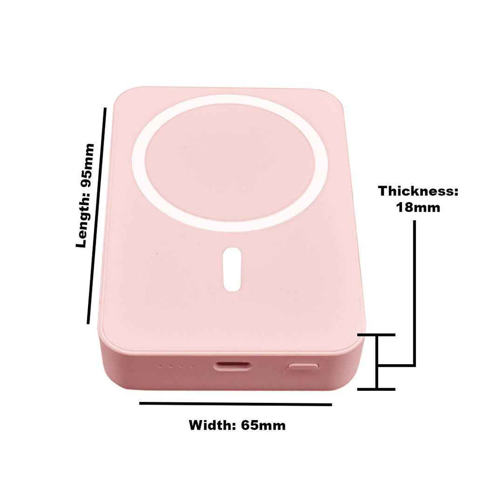 TexoVera 10000 mAh 22.5 W Wireless With MagSafe Compact Pocket Size Power Bank (Pink, Lithium Polymer, Fast Charging for Mobile, Earbuds, Smartwatch, Smartband, Speaker, Tablet, Trimmer)