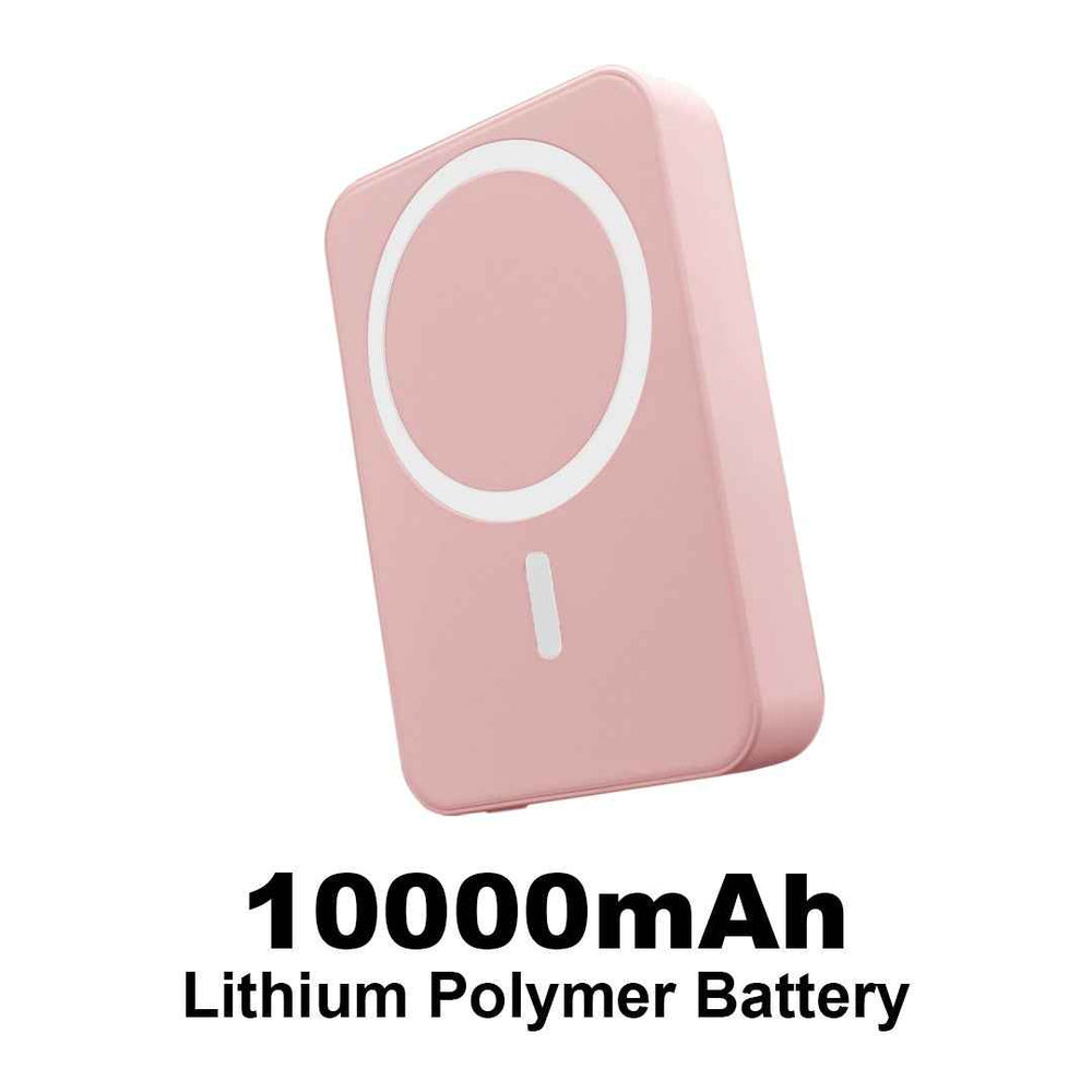 TexoVera 10000 mAh 22.5 W Wireless With MagSafe Compact Pocket Size Power Bank (Pink, Lithium Polymer, Fast Charging for Mobile, Earbuds, Smartwatch, Smartband, Speaker, Tablet, Trimmer)