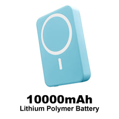 10000 mAh Wireless MagSafe Power Bank, 15W Wireless & 22.5W Wired - Blue