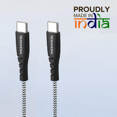 TexoVera 100W Type C to Type C Fast Charging Cable, Compatible with iPhone 15, Samsung, OnePlus, Google Pixel, Laptop, Macbook