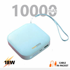 TexoVera 10000 mAh Power Bank 18W with Lithium ion Battery Blue (MINI-POWER-BANK) (6 Months Brand Warranty)