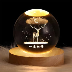3D Art Crystal Ball Night Lamp in Multiple Design