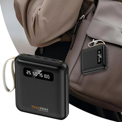 Mini 10000 mAh 18W Power Bank With 4 Cable attached