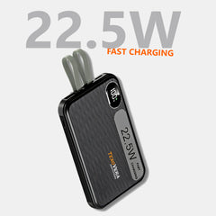 10000mAh 22.5w Power Bank | Digital Display , Built-in Type-C & Lightning Cable