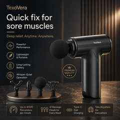 Massage Gun | Body Massager for Pain Relief | Massage Gun for Back Leg & Full Body | 4 Specialized Heads For Full Body Pain Relief - Multicolor