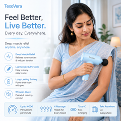 Massage Gun | Body Massager for Pain Relief | Massage Gun for Back Leg & Full Body | 4 Specialized Heads For Full Body Pain Relief - Multicolor
