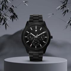 TexoVera NOIR ELITE Analog Quartz Watch for Men – Black Stainless Steel