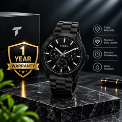 TexoVera NOIR ELITE Analog Quartz Watch for Men – Black Stainless Steel