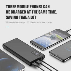 TexoVera 20000 mAh 25W Power Bank (Black, Lithium Polymer, Fast Charging for Mobile) K8-20K