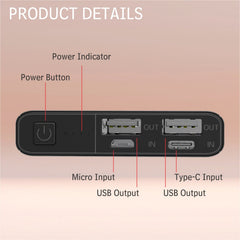 Metal Body 10000 Power bank 15W Charging Speed Lithium Polymer
