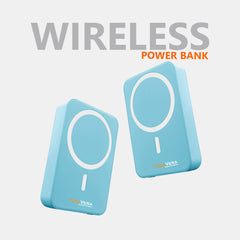 10000 mAh Wireless MagSafe Power Bank, 15W Wireless & 22.5W Wired - Blue