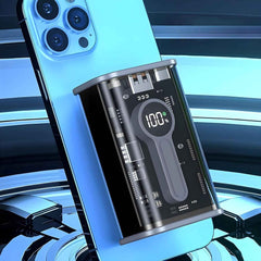 TexoVera 10000 mAh 22.5 W Compact Pocket Size Power Bank, Black, Lithium-ion, Fast Charging (TRANS-POCKET)