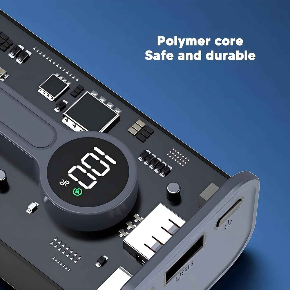 TexoVera 10000 mAh 22.5 W Compact Pocket Size Power Bank, Black, Lithium-ion, Fast Charging (TRANS-POCKET)