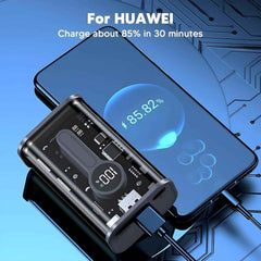 TexoVera 10000 mAh 22.5 W Compact Pocket Size Power Bank, Black, Lithium-ion, Fast Charging (TRANS-POCKET)