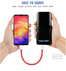 TexoVera Type C to C Power Bank data Cable 12 inch (Red)