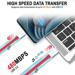 TexoVera Type C to C Power Bank data Cable 12 inch (Red)