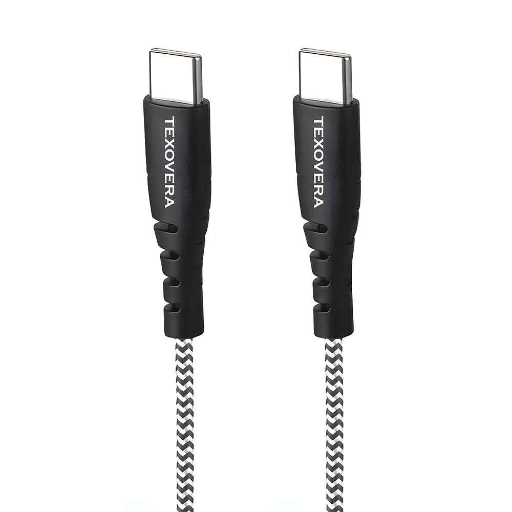 TexoVera 100W Type C to Type C Fast Charging Cable, Compatible with iPhone 15, Samsung, OnePlus, Google Pixel, Laptop, Macbook
