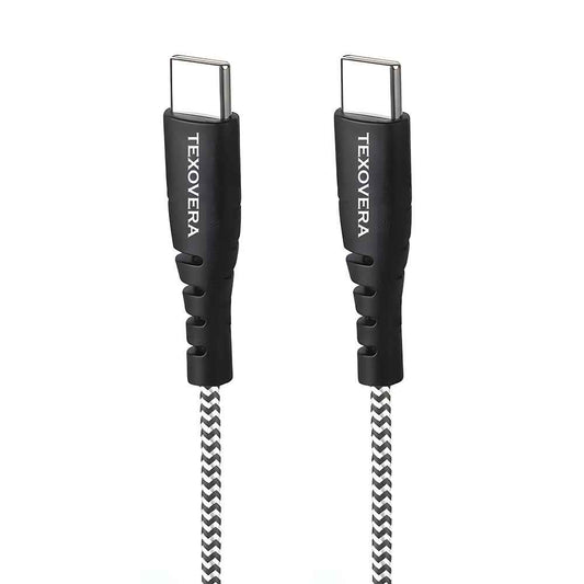 TexoVera 100W Type C to Type C Fast Charging Cable, Compatible with iPhone 15, Samsung, OnePlus, Google Pixel, Laptop, Macbook