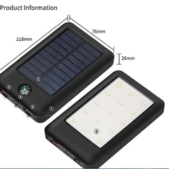 TexoVera Solar Power Bank 13000 mAh with 15W Solar Charging and Lithium Polymer Battery (Compas-solar-13K)
