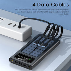 TexoVera Solar Power Bank 10000 mAh with 15W Solar Charging and Lithium Polymer Battery (Solar-4Wire-10K)