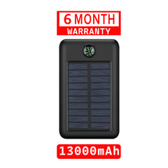 TexoVera Solar Power Bank 13000 mAh with 15W Solar Charging and Lithium Polymer Battery (Compas-solar-13K)
