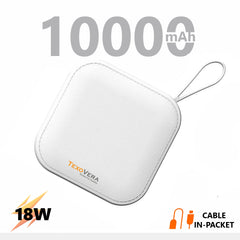 10000 mAh Power Bank 18W with Lithium ion Battery White (MINI-POWER-BANK) (6 Months Brand Warranty)