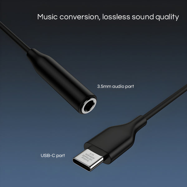 Type C to 3.5mm Headphone Jack For Samsung & Google Pixel Black
