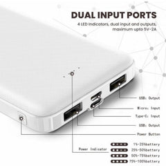 10000 mAh Power Bank 18W with Lithium Polymer Battery (T63-10K)