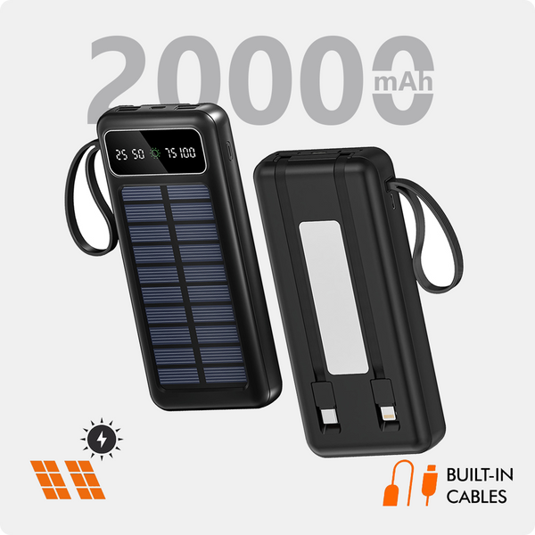TexoVera Solar Power Bank 20000 mAh - 15W Solar with Lithium Polymer Battery (R23-Solar-20K)