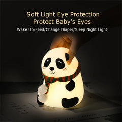 Cute Panda LED Rechargeable Portable Silicone Night Decorative Lighting