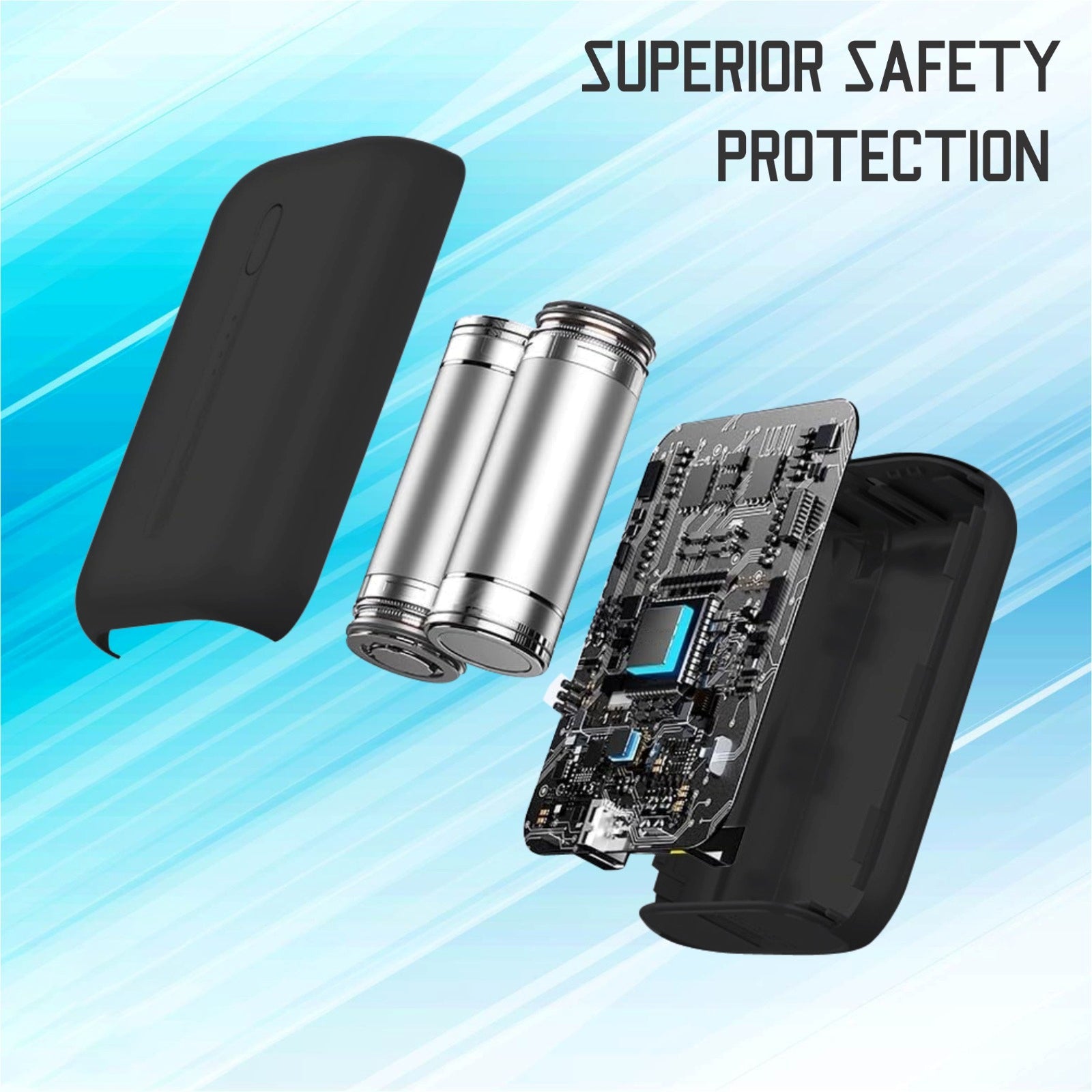 Compact 10000 mAh Power Bank 15w Charging Speed Black