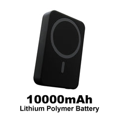 TexoVera 10000 mAh Wireless MagSafe Power Bank, 15W Wireless & 25W Wired, Lithium Polymer Battery - Black