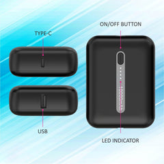 Compact 10000 mAh Power Bank 15w Charging Speed Black