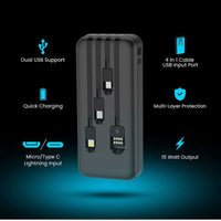 TexoVera 10000 mAh 25W Power Bank with 2 Cable Attached, Lithium-Polymer, Fast Charging (Copy)