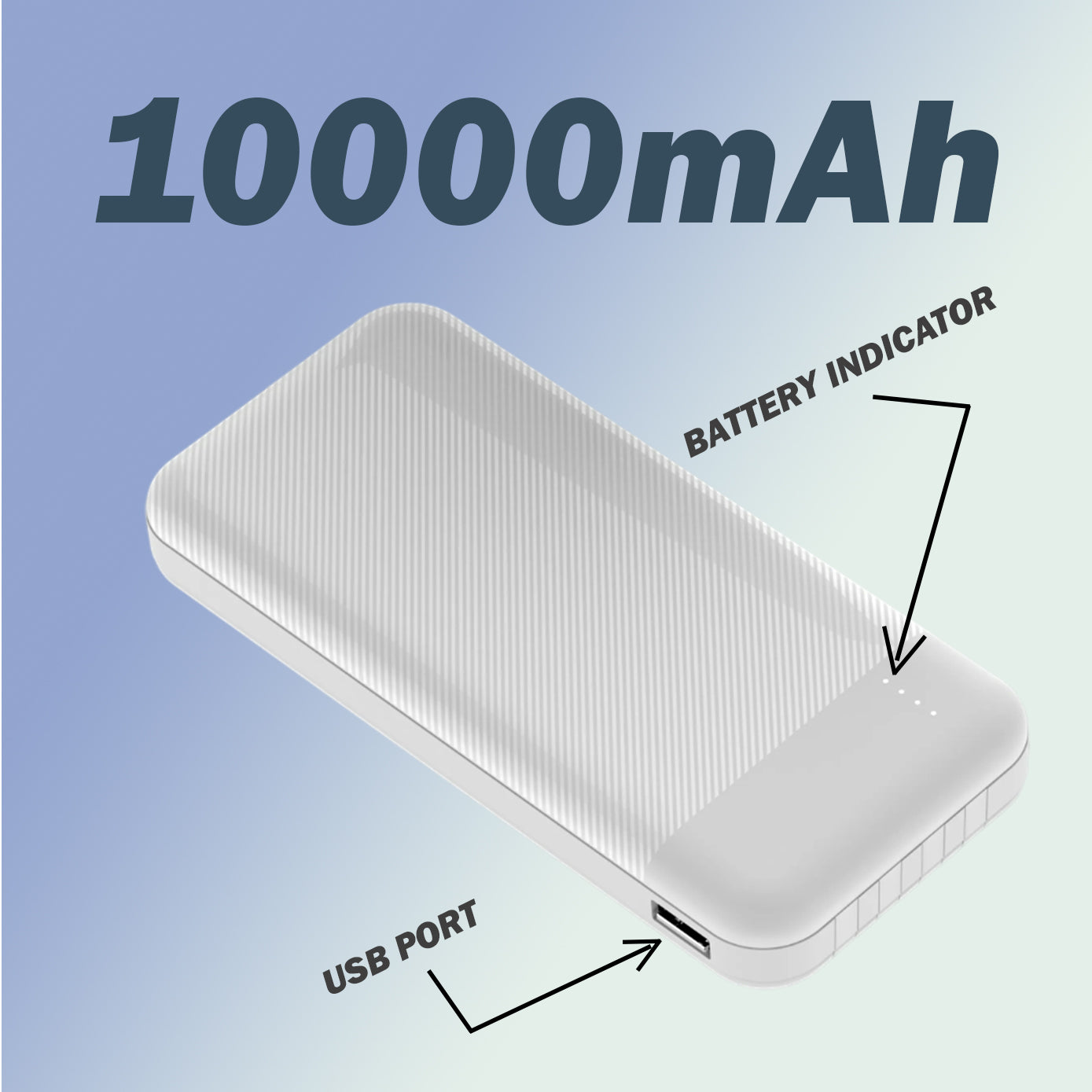 TexoVera 10000 mAh 25W Power Bank with 2 Cable Attached, Lithium-Polymer, Fast Charging (Copy)