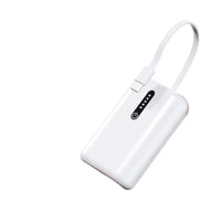 10000 mAh Power Bank 25W with 1 Cable Attached Black & White color