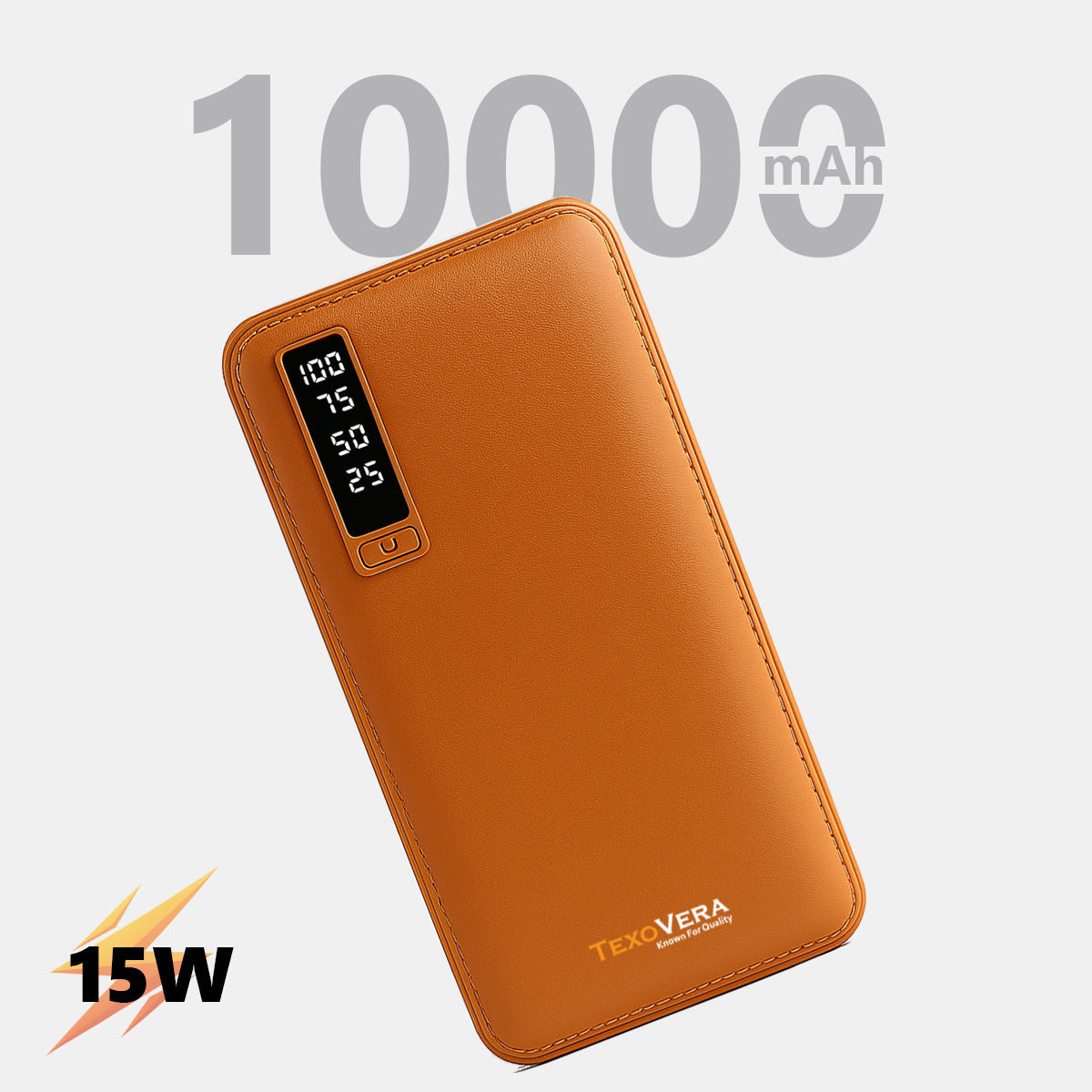 10000 mAh 15W Power Bank With LED Battery Display - P3