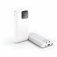 TexoVera 10000 mAh 25W Power Bank with 2 Cable Attached, Lithium-Polymer, Fast Charging