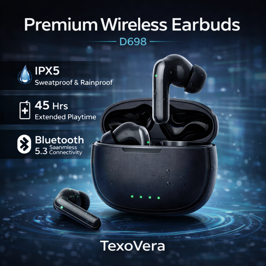 TexoVera BOSS Wireless Earbud With Comfortable Fit 45Hr Playback