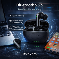 TexoVera BOSS Wireless Earbud With Comfortable Fit 45Hr Playback