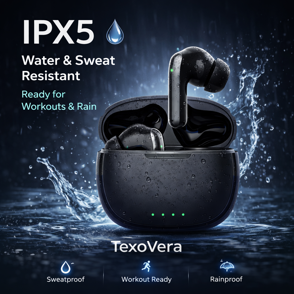 TexoVera BOSS Wireless Earbud With Comfortable Fit 45Hr Playback
