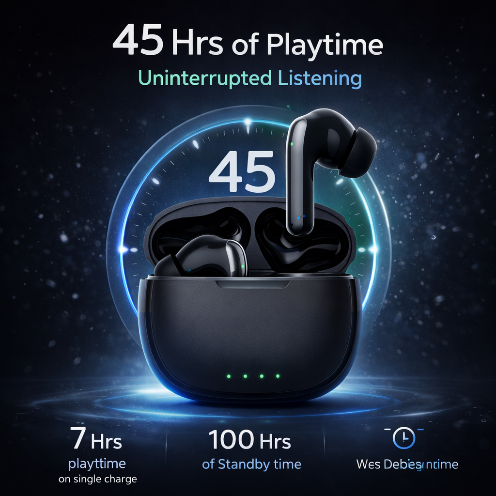 TexoVera BOSS Wireless Earbud With Comfortable Fit 45Hr Playback