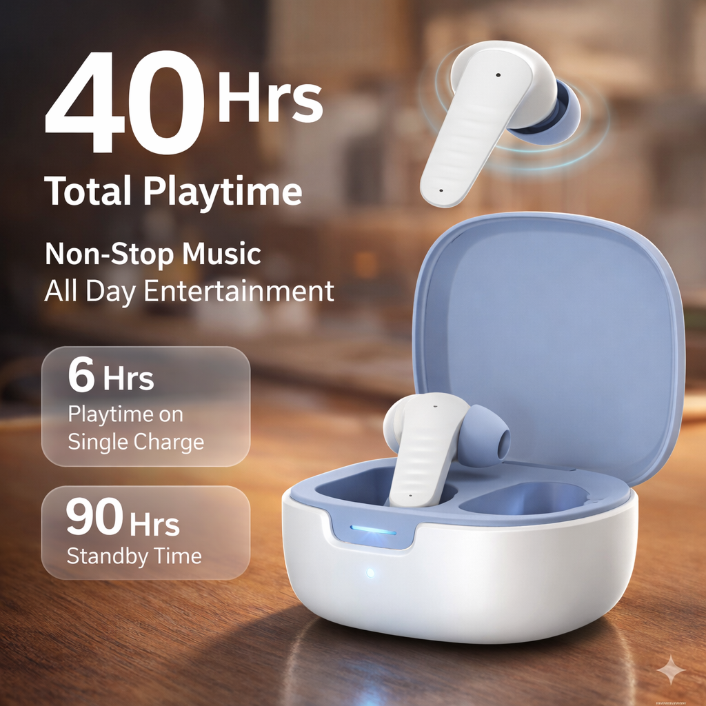 TexoVera Buds X Wireless Earbud With Comfortable Fit 36Hr Playback