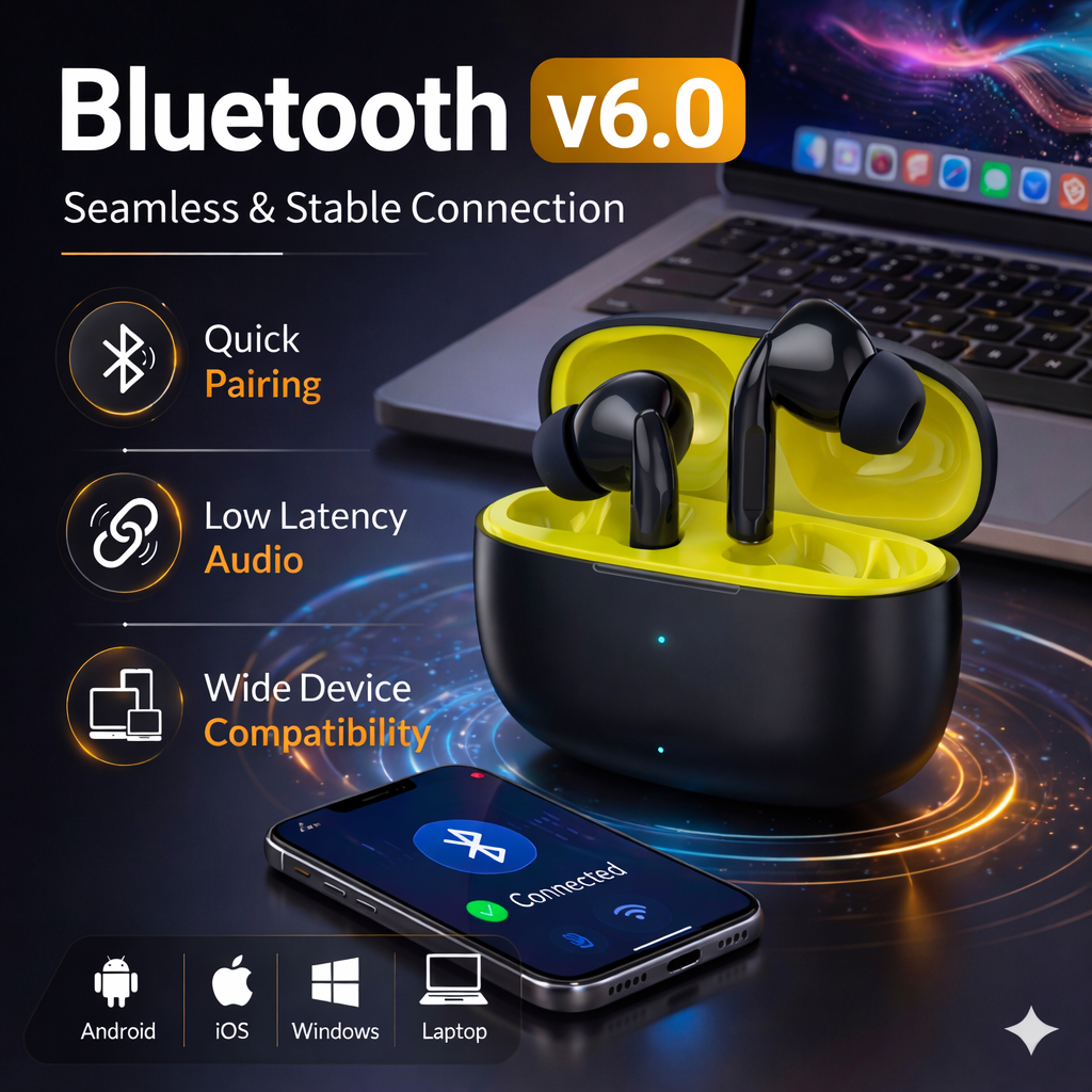 TexoVera Nova Wireless Earbud With Comfortable Fit 30Hr Playback