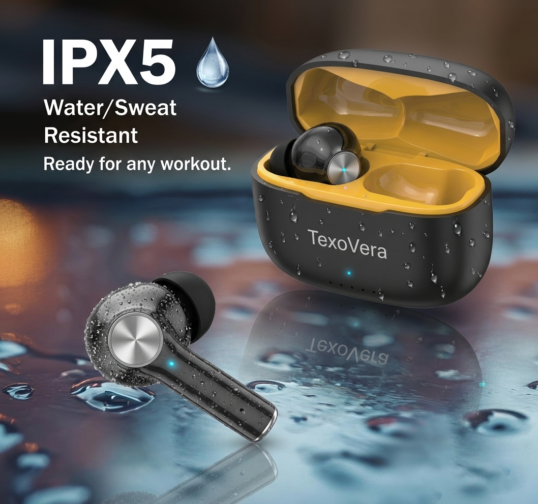 TexoVera ZYRA Wireless Earbud With Comfortable Fit 30H Playback