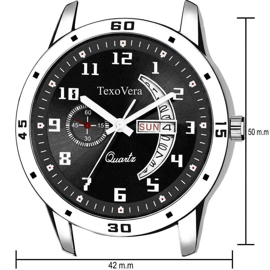 TexoVera Quartz Series Analog Watch For Men (Stainless Steel)