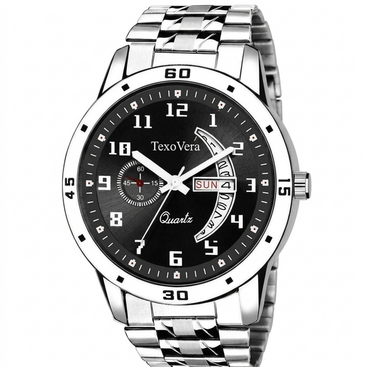 TexoVera Quartz Series Analog Watch For Men (Stainless Steel)