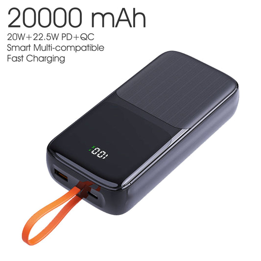 20000 mAh Power Bank 22.5W QCPD 1 Wire Digital (Black)