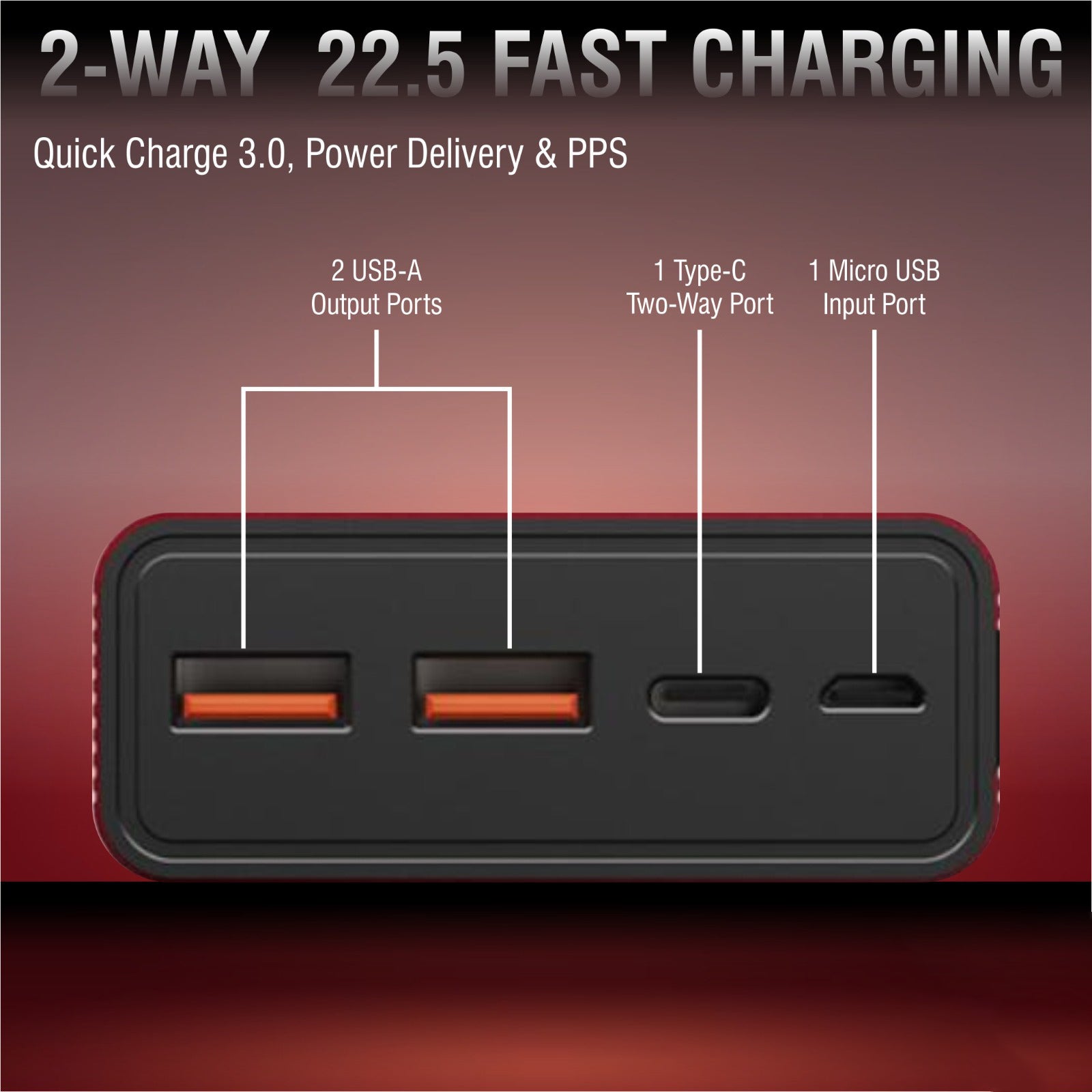 Metal Body 20000 Power Bank 18W Charging Speed Lithium Polymer