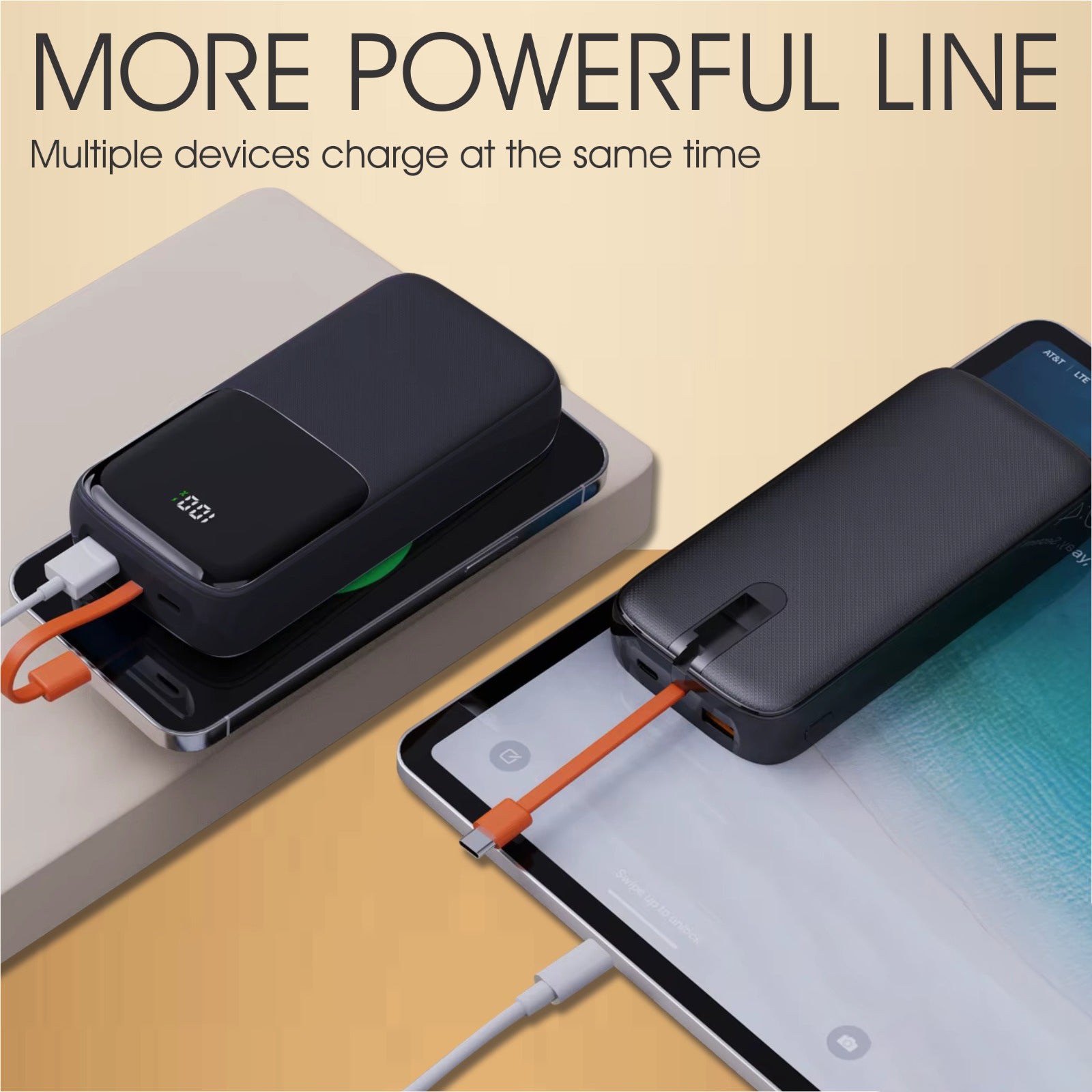 20000 mAh Power Bank 22.5W QCPD 1 Wire Digital (Black)